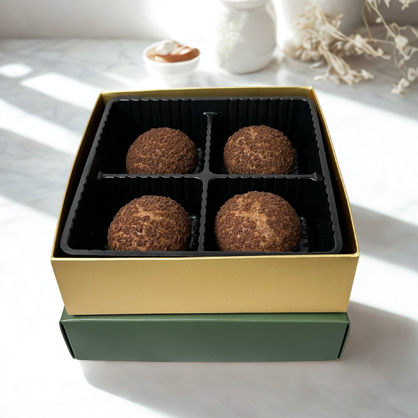 Frozen Hazelnut Chocolate Praline Choux Puff